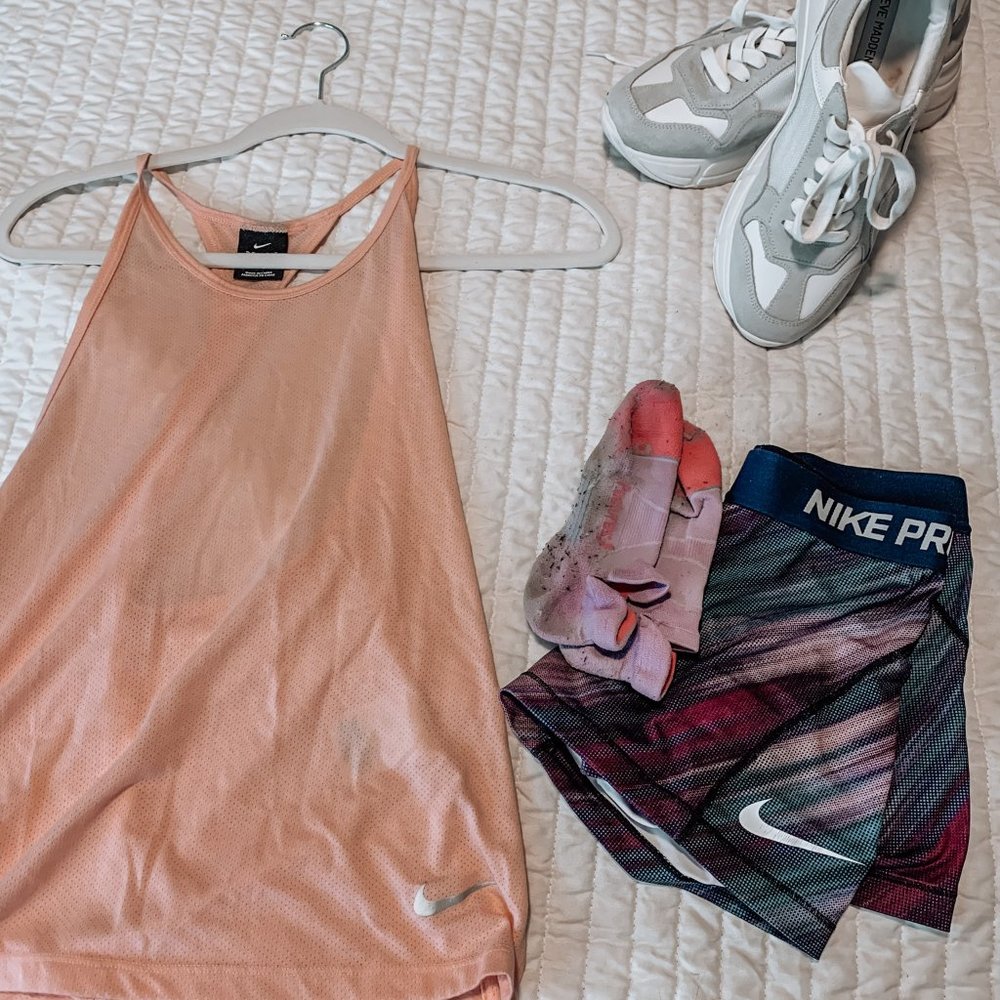 Nike Dri-Fit Light Pink Mesh Singlet/Tank Top